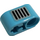 LEGO Medium azuurblauw Balk 2 met As Gat en Pin Gat met Zwart en Zilver Rooster Sticker (40147)