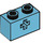 LEGO Medium azuurblauw Steen 1 x 2 met As Gat (&#039;+&#039; Opening en Bodembuis) (31493 / 32064)