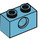 LEGO Mittleres Azure Backstein 1 x 2 mit Loch (3700)