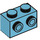 LEGO Mittleres Azure Backstein 1 x 2 mit Bolzen auf Eins Seite (11211)