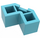 LEGO Azure moyen Brique 2 x 2 Facet (87620)