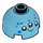 LEGO Medium Azure Brick 2 x 2 Round with Dome Top with Three Eyes (Hollow Stud, Axle Holder) (3262 / 106086)