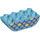 LEGO Duplo Mittleres Azure Backstein 2 x 4 mit Gebogen Unterseite mit Fisch Scales (84804 / 98224)