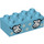 LEGO Azure moyen Duplo Brique 2 x 4 avec blanc Stars et Mickey Mouse Mains (3011 / 44128)