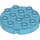 LEGO Mittleres Azure Duplo Runden Platte 4 x 4 mit Loch und Verriegeln Ridges (98222)