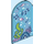 LEGO Medium Azure Glass for Window 1 x 6 x 7 with Curved top with Underwater Music (65066)