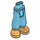 LEGO Azure moyen Hanche avec Baggy Shorts avec Pearl Gold Shoes (35609)