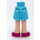 LEGO Medium azuurblauw Heup met Basic Gebogen Skirt met Magenta shoes met dun scharnier (2241)