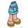 LEGO Mittleres Azure Hüfte mit Kurz Doppelt Layered Skirt mit Gold shoes (35629 / 92818)