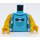 LEGO Medium Azure Kid med Towel och Swim Trunks Minifigur Kropp (973 / 76382)