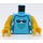 LEGO Mittleres Azure Kid mit Towel und Swim Trunks Minifig Torso (973 / 76382)