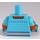 LEGO Medium Azure Minifig Torso med orange Krave, Dotted Line og Sølv Bælte (973)