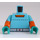 LEGO Mittleres Azure Minifigur Torso mit Orange Kragen, Dotted Line und Silber Gürtel (973)