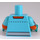 LEGO Medium azuurblauw Minifig Torso met Oranje Collar, Dotted Line en Zilver Riem (973)
