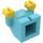LEGO Medium Azure Minifigure Baby Body with Yellow Hands (25128)