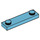 LEGO Medium Azure Plate 1 x 4 with Two Studs without Groove (92593)