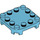 LEGO Mittleres Azure Platte 4 x 4 x 0.7 mit Abgerundete Ecken und Empty Middle (66792)