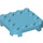 LEGO Medium azuurblauw Plaat 4 x 4 x 0.7 met Afgeronde hoeken en Empty Middle (66792)