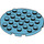 LEGO Medium azuurblauw Plaat 6 x 6 Ronde met Pin Gat (11213)