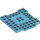 LEGO Medium Azure Platta 8 x 8 x 0.7 med Cutouts och Ledge (15624)