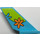 LEGO Medium Azure Shuttle Tail 2 x 6 x 4 with Orange flower pattern on both sides Sticker (6239)