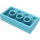 LEGO Medium azuurblauw Helling 2 x 4 Gebogen met buizen aan de onderzijde (88930)