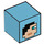 LEGO Medium Azure Square Minifigure Head with Dragon Slayer Face (19729 / 47131)