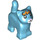 LEGO Medium Azure Standing Cat with Short Tail Up with White Nose and Orange Angry Hair (80686 / 101336)