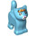 LEGO Azure moyen Standing Chat avec Court Queue En haut avec blanc Nose et Orange Angry Cheveux (80686 / 101336)