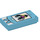 LEGO Azure moyen Tuile 1 x 2 avec Phone avec Affronter et Oreilles avec rainure (3069 / 38456)