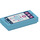 LEGO Azure moyen Tuile 1 x 2 avec Smartphone avec rainure (3069 / 73780)
