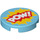 LEGO Medium Azure Flise 2 x 2 Rund med &#039;POW!&#039; med Bund Knops Holder (14769 / 29378)