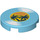 LEGO Medium Azure Tile 2 x 2 Round with Record Disc with Palm Trees with Bottom Stud Holder (14769 / 76362)