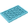 LEGO Medium Azure Tile 4 x 6 with Studs on 3 Edges (6180)