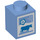 LEGO Medium Blue Brick 1 x 1 with Milk Carton Decoration (Cow and Flower) (3005 / 95275)