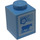 LEGO Medium blauw Steen 1 x 1 met Milk Carton Decoratie (Koe en bloem) (3005 / 95275)