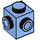 LEGO Mittelblau Backstein 1 x 1 mit Zwei Bolzen auf Adjacent Sides (26604)