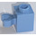 LEGO Medium Blue Brick 1 x 1 with Vertical Clip (Open &#039;O&#039; Clip, Hollow Stud) (60475 / 65460)