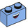 LEGO Mittelblau Backstein 1 x 2 mit smile mit oben Zähne mit Unterrohr (3004 / 94872)