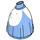LEGO Mittelblau Hüften mit Groß Skirt mit Silber Herzen (33853)