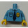 LEGO Blu medio Minifigure Busto Collared Maglietta con Button Pocket, Sheriff&#039;s Distintivo, e Blu Tie (76382 / 88585)