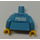 LEGO Mittelblau Minifigur Torso Collared Hemd mit Button Pocket, Sheriff&#039;s Abzeichen, und Blau Tie (76382 / 88585)