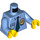 LEGO Blu medio Minifigure Busto Collared Maglietta con Button Pocket, Sheriff&#039;s Distintivo, e Blu Tie (76382 / 88585)