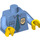 LEGO Mittelblau Minifigure Torso Collared Shirt mit Button Pocket, Sheriff&#039;s Badge, und Blau Tie (76382 / 88585)