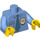 LEGO Medium blauw Minifiguur Torso Collared Shirt met Button Pocket, Sheriff&#039;s Kenteken, en Blauw Tie (76382 / 88585)