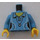 LEGO Medium Blue Minifigure Torso Polo shirt with White Accents, Shell Necklace (973 / 76382)