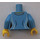 LEGO Mittelblau Minifigur Torso Polo Hemd mit Weiß Accents, Shell Halskette (973 / 76382)