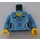 LEGO Medium blå Minifigur Torso Polo Skjorte med hvid Accents, Shell Halskæde (973 / 76382)