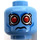 LEGO Medium blå Mr. Freeze med Skulderrustning Minifigur Hode (Forsenket solid knott) (3626 / 30817)