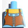 LEGO Medium Blue Peasant Smiling with Dark Orange Hair Torso without Arms (973)